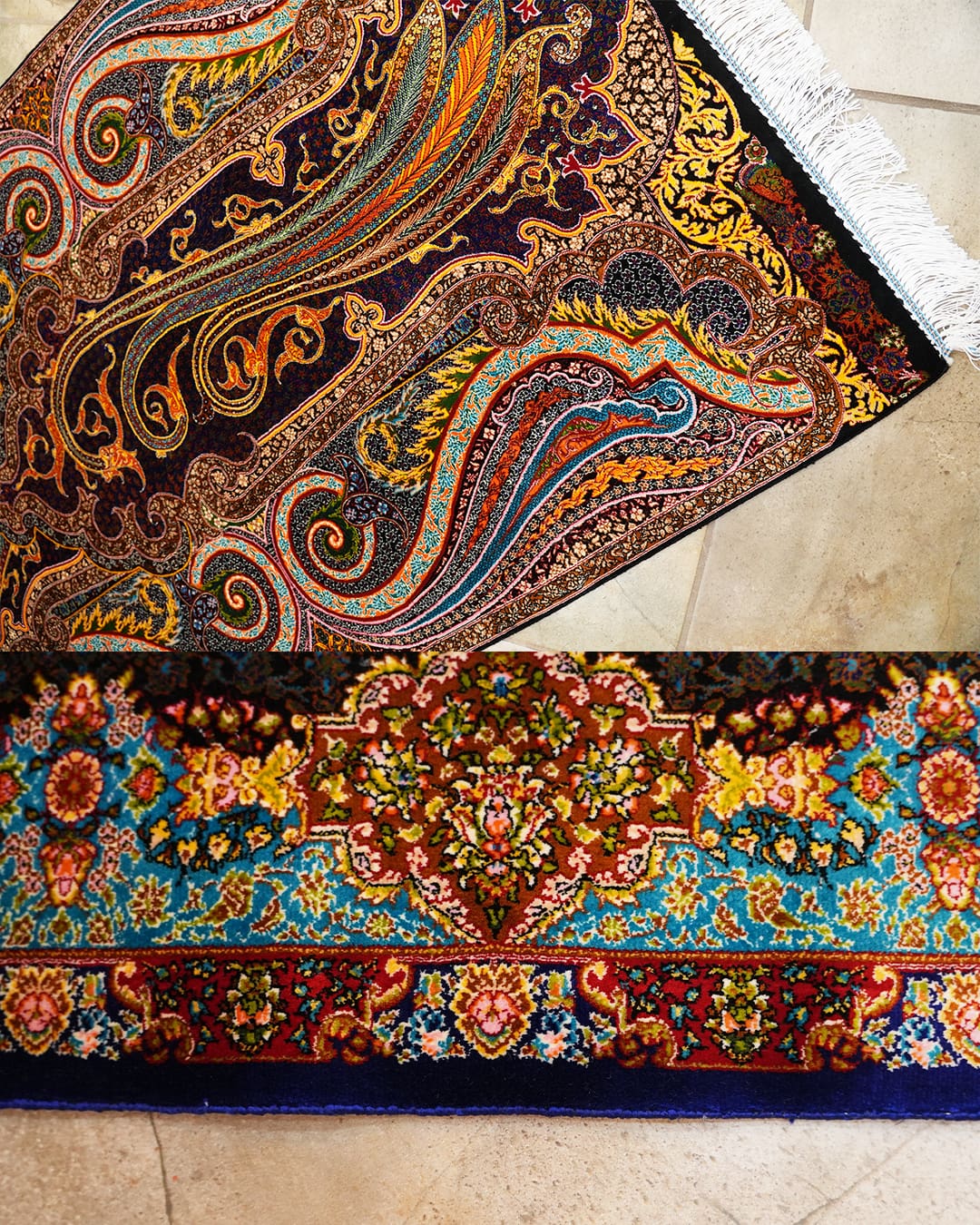 Persian Machine-Made Silk Rugs (60x90 cm) - Image 2
