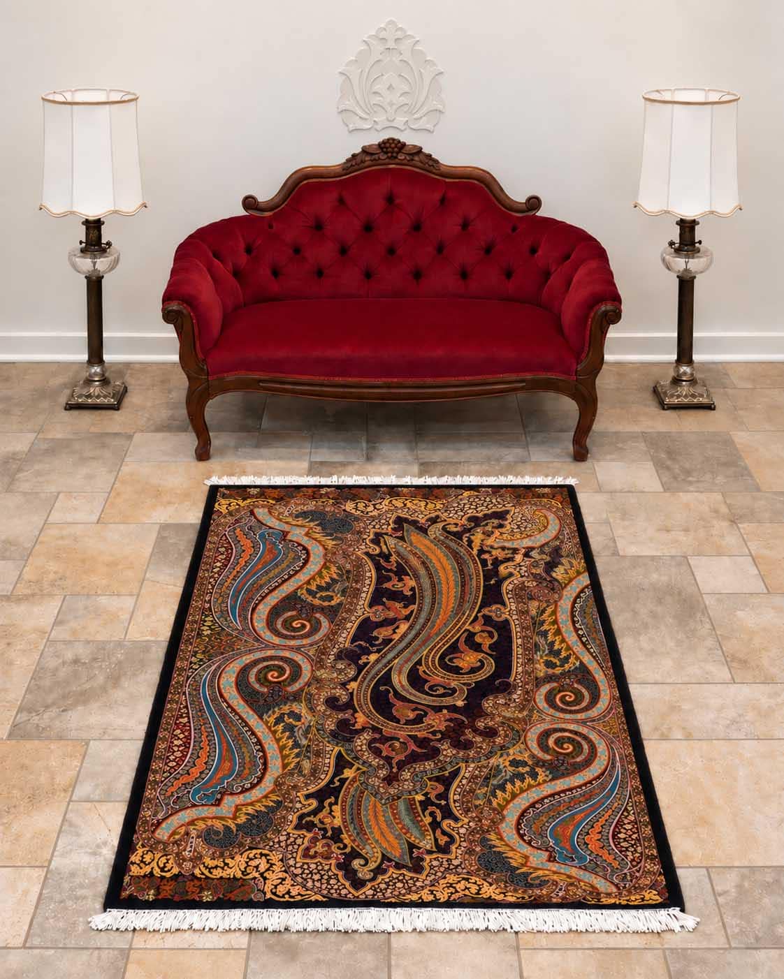 Persian Machine-Made Silk Rugs (60x90 cm)